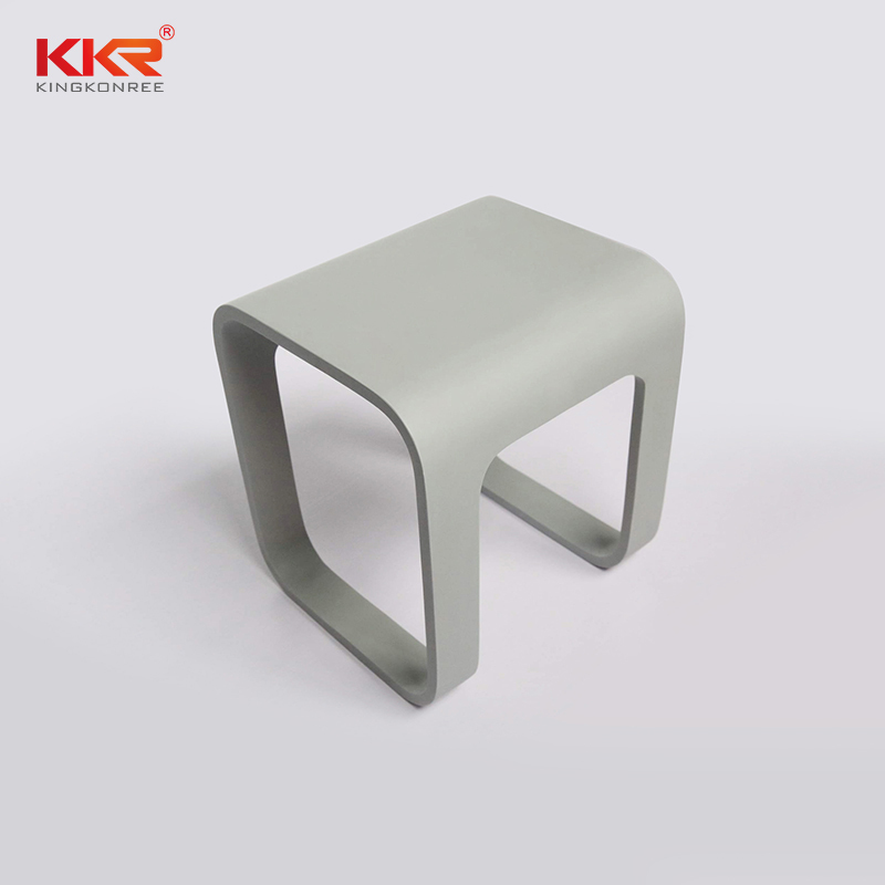 Acrylic Stone Bathroom Shower Bench Stools in Matte Cement Grey