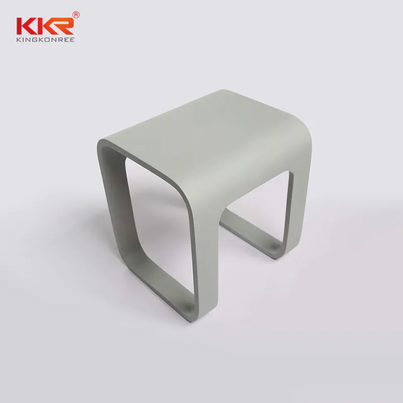 Acrylic Stone Bathroom Shower Bench Stools in Matte Cement Grey