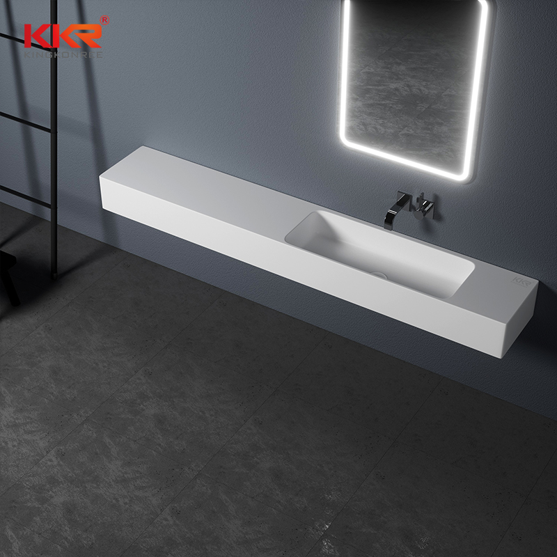 Modern European Wall hung Basin Luxury Bathroom Designs Solid Surface Vanity Basin