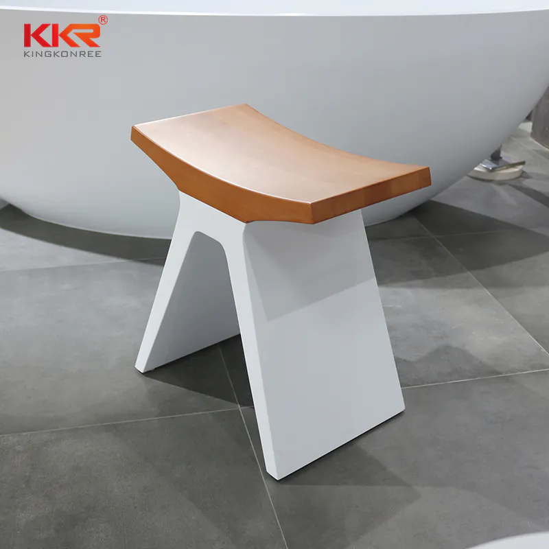Elegant Design Shower Stool Acrylic Solid Surface Bathroom Stool Artificial Stone stool KKR-Stool-R