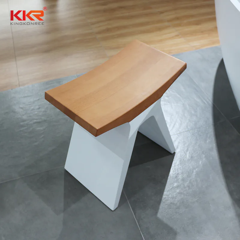 Elegant Design Shower Stool Acrylic Solid Surface Bathroom Stool Artificial Stone stool KKR-Stool-R
