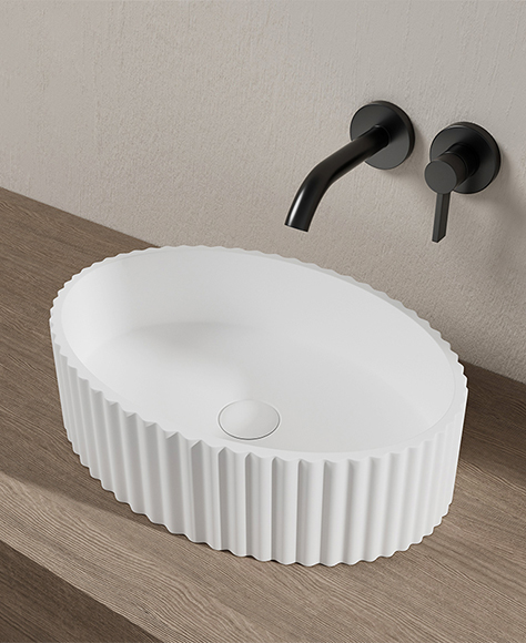 Features of oval above counter basin KingKonree