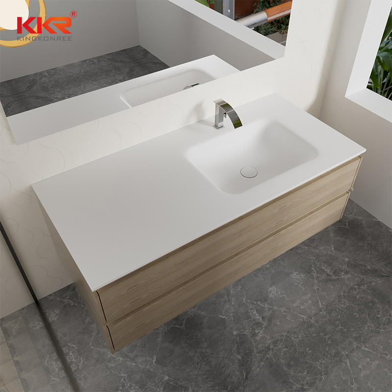 Silky Smoothness Solid Surface Bathroom Vanity Tops with Integrated Sink