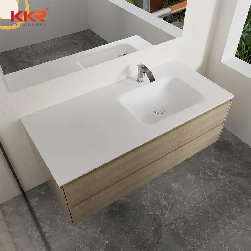 Silky Smoothness of our Solid Surface Washbasins with Integrated Countertops