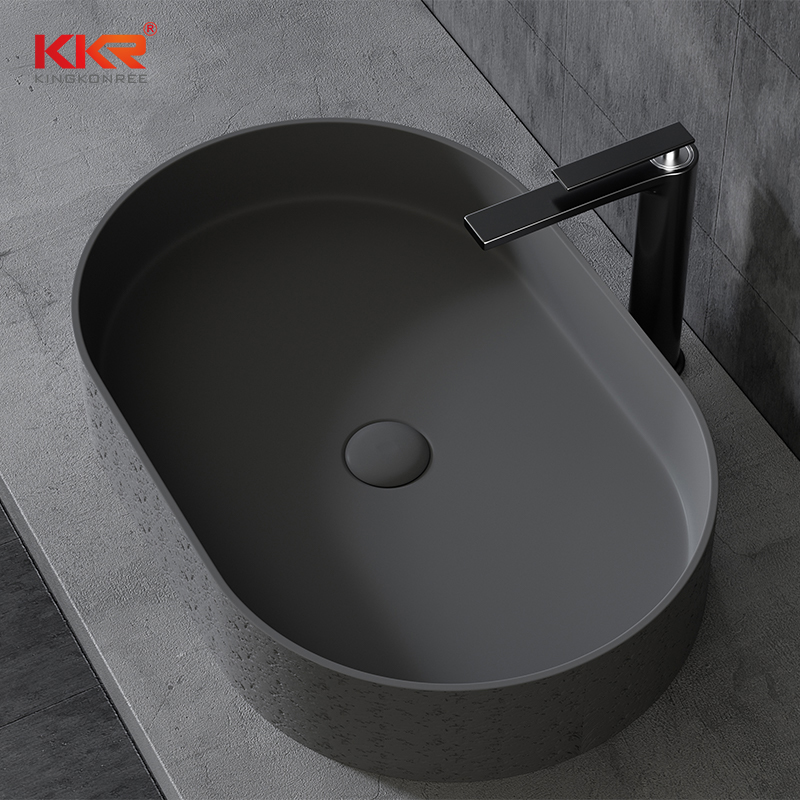 Solid Surface Wash Basin With Concrete Texture Sense