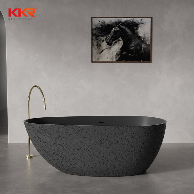 Solid Surface Concrete Texture Sense Soaking Bathtubs KKR-B051