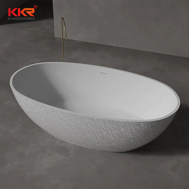 Concrete Texture Sense Soaking White Bathtubs