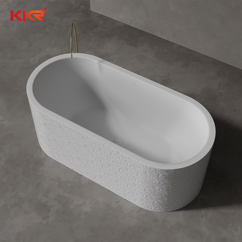 Concrete Texture Sense Soaking White Bathtubs KKR-B003
