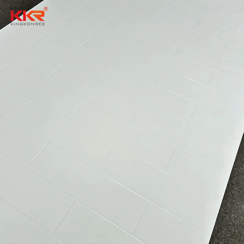 Kingkonree Custom Cultured Marble Shower Surround White Marble Shower Wall KKR-CMW03