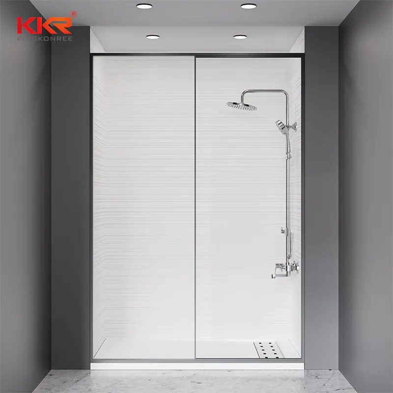 Commercial Bathroom Surrounding Wall Shower Tray Cultured Marble Shower Surround KKR-CMW06