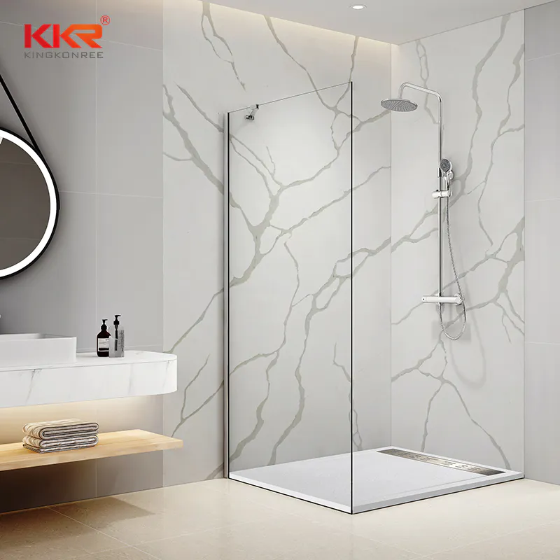 Customized Solid Surface Marble Textures Bathroom Shower Panel