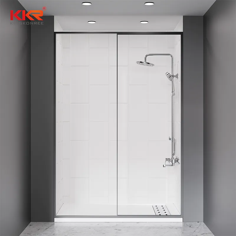 Popular Products Hotel Project Shower Room Lntegrated Artificial Marble Shower Pan Surround KKR-CMW10