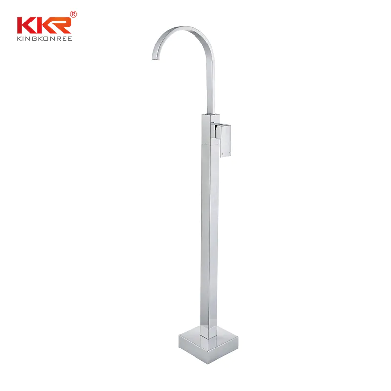 Elegant Freestanding Basin Faucet Solid Brass Elegance for Modern Bathrooms KKR-FT2005