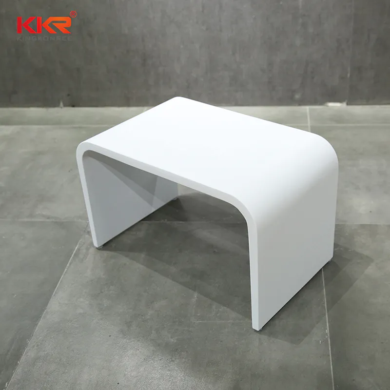 Acrylic Stone resin stool White Marble Bathroom Stool KKR-Stool-O