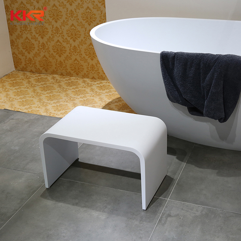 Acrylic Stone resin stool White Marble Bathroom Stool KKR-Stool-O