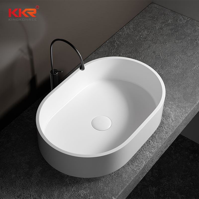 Modern Design Solid Surface Washroom Wash Hand Basin Bathroom Vanity Sink KKR-2116