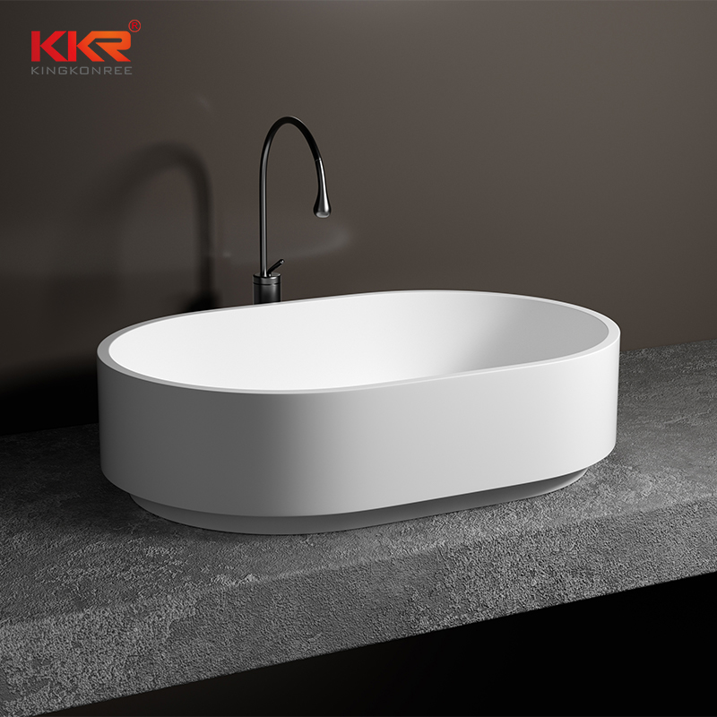Modern Design Solid Surface Washroom Wash Hand Basin Bathroom Vanity Sink KKR-2116