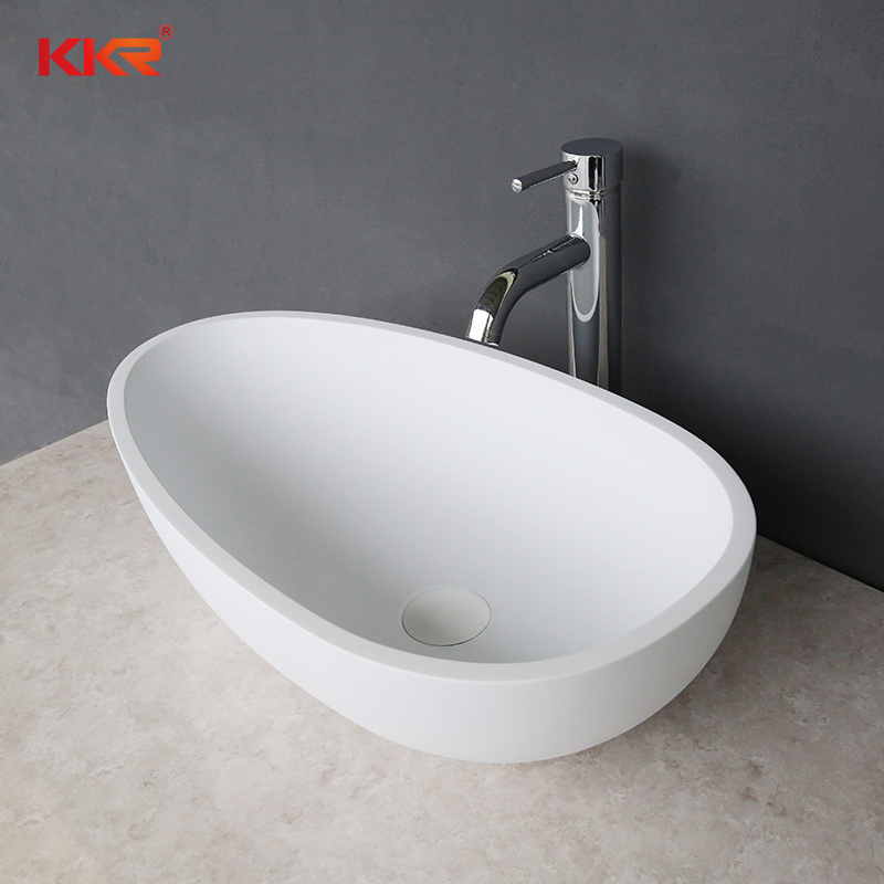 Luxury Solid Surface Stone Boat Basin Sink Bathroom Hand Washing Basin KKR-2117
