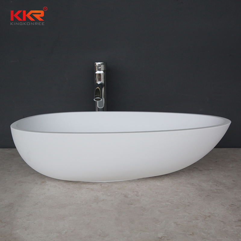 Luxury Solid Surface Stone Boat Basin Sink Bathroom Hand Washing Basin KKR-2117