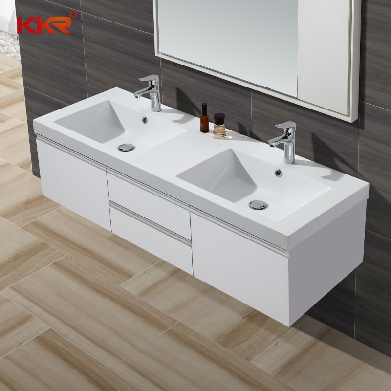 140CM Length Solid Surface Cabinet Basin With Double Sinks KKR-1201