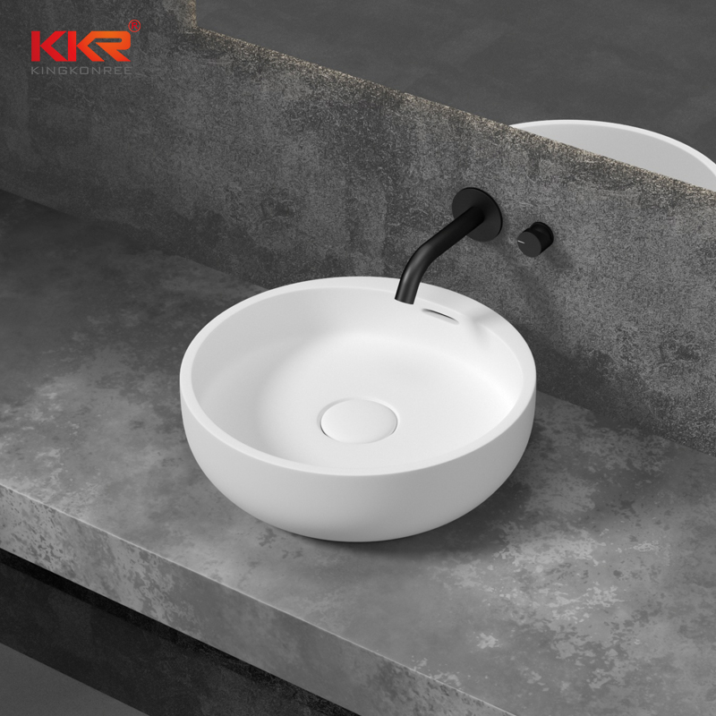 Hotel Above Counter Basin With Round Hand Wash Art Basin Sink KKR-1144