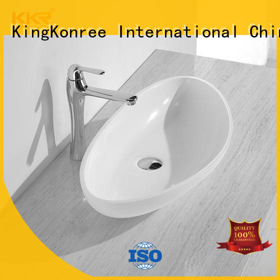 KingKonree pure bathroom vanity above counter basin marble for restaurant