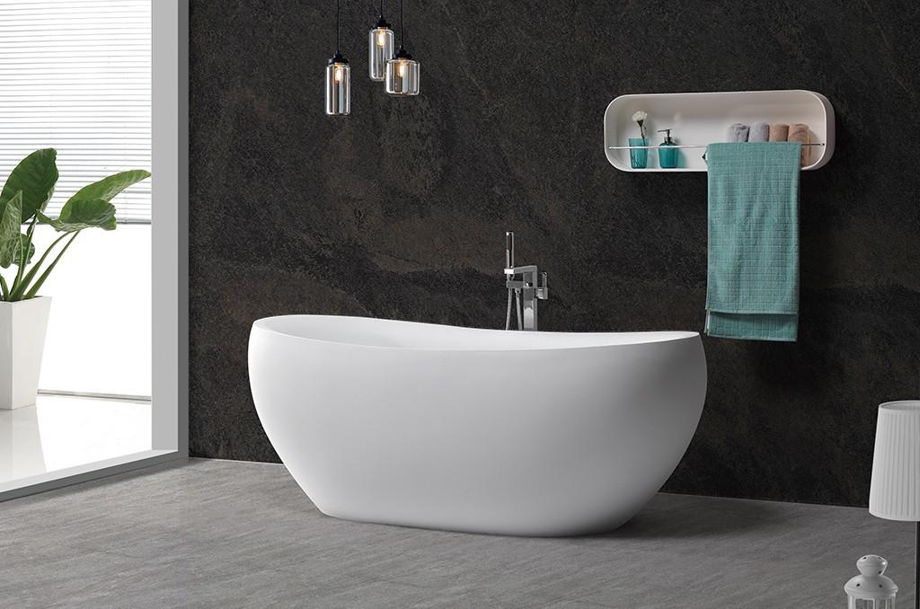KingKonree matt freestanding soaking bathtub custom for family decoration-1