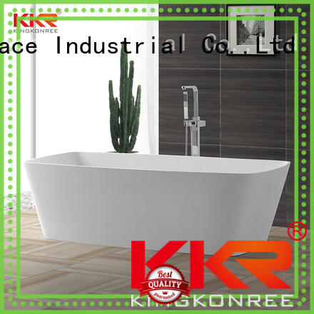 Big Size Rectangle Artificial Stone Acrylic Solid Surface Bath Tub With Length Over 1800mm KKR-B026