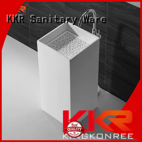 KingKonree Brand unique surface pedestal bathroom free standing basins bathroom