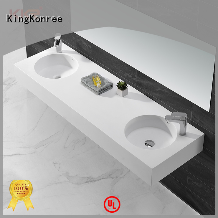 marble square wall hung basin double for home KingKonree