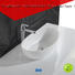 White Marble Acrylic Solid Surface Above Counter Vessel Sink KKR-1307