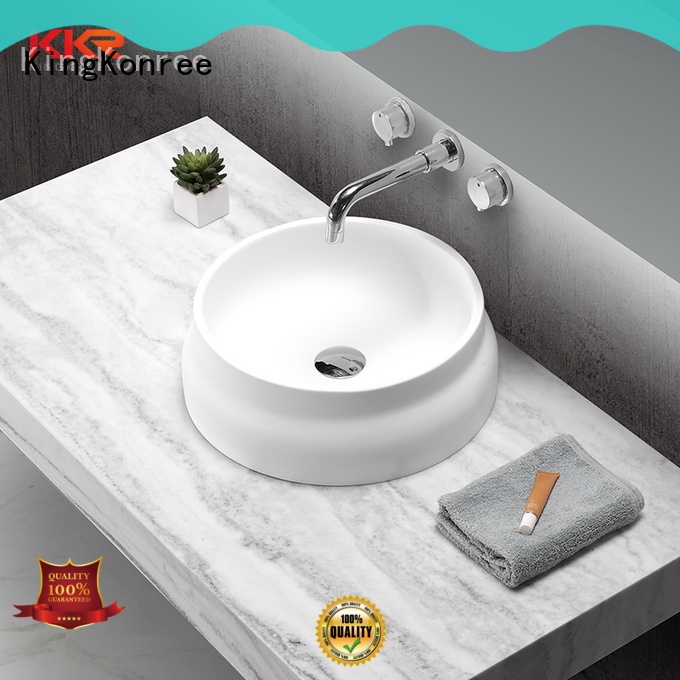 KingKonree sanitary ware top mount bathroom sink cheap sample for hotel