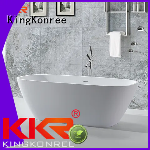 KingKonree Brand outside freestand oval Solid Surface Freestanding Bathtub shelves