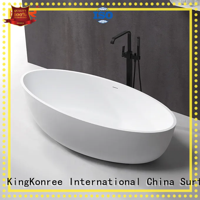 White modern stone bath tub and solid surface freestanding bathtub KKR-B088