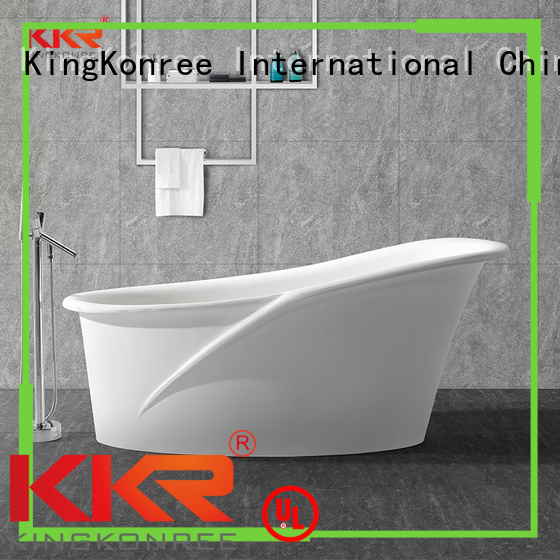 KingKonree Brand renewable solid surface bathtub inside factory