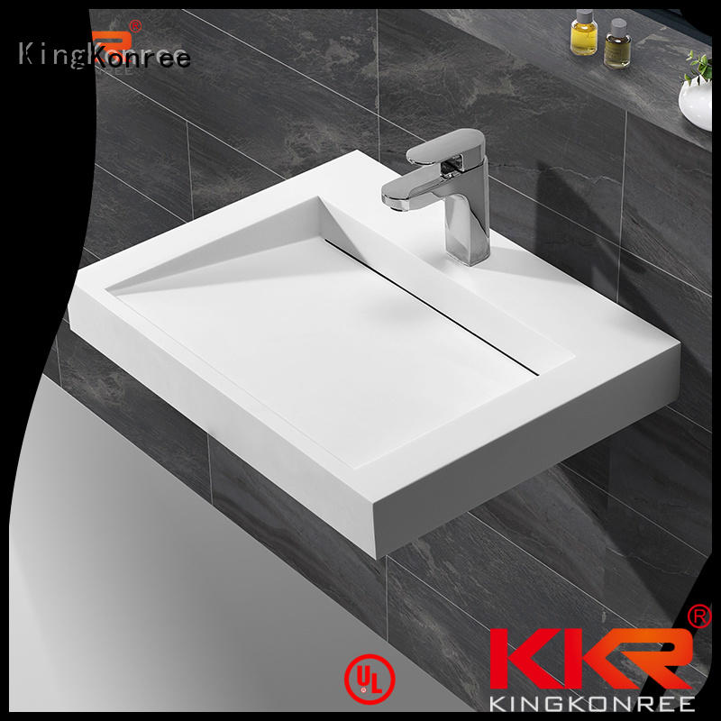 KingKonree Brand slope wall mounted bathroom basin artificial supplier