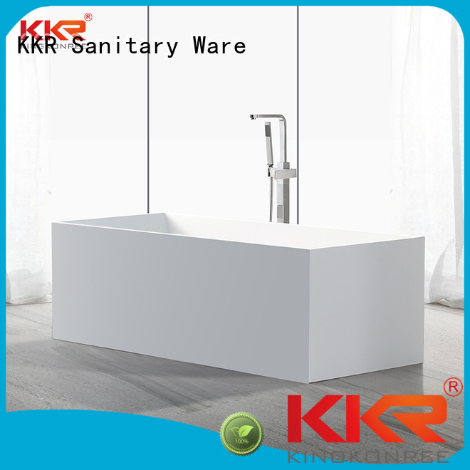 KingKonree Brand artificla solid 190cm custom Solid Surface Freestanding Bathtub