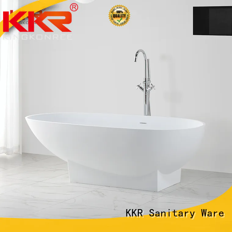 Renewable acrylic solid surface stone freestanding bathtub KKR-B021