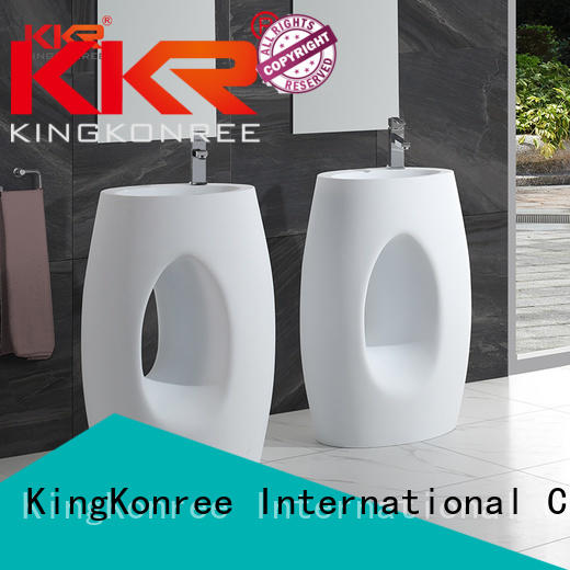 KingKonree Brand white square fancy freestanding basin manufacture