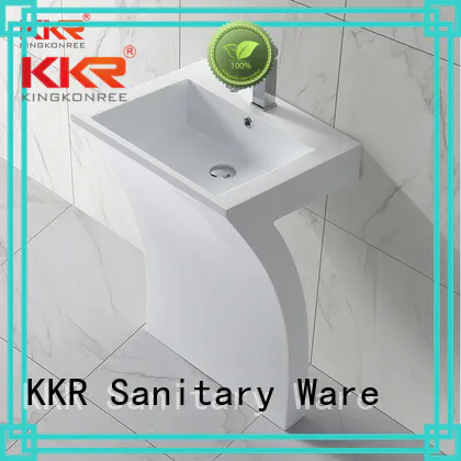 KingKonree Brand white artificial free custom bathroom free standing basins
