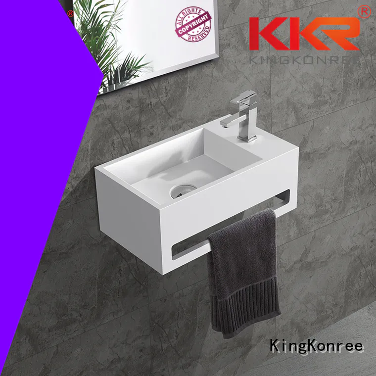 KingKonree Brand artificial slope surface custom wall mounted bathroom basin