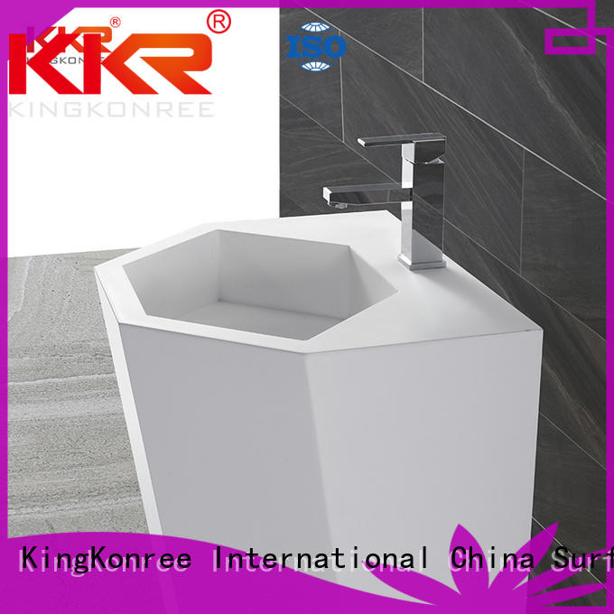 solid free standing sink bowl customized for bathroom KingKonree