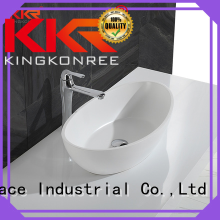 KingKonree Brand white ware solid custom oval above counter basin