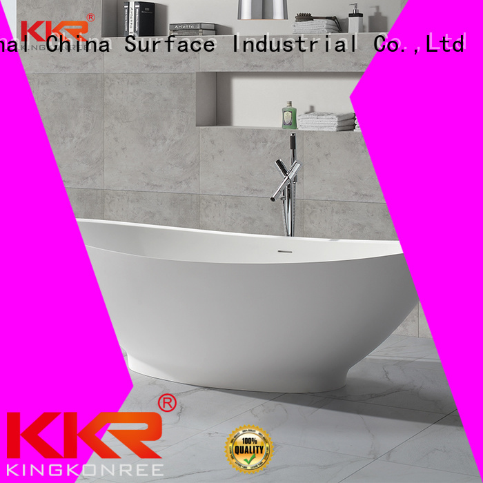 KingKonree Brand furniture design outside Solid Surface Freestanding Bathtub b021