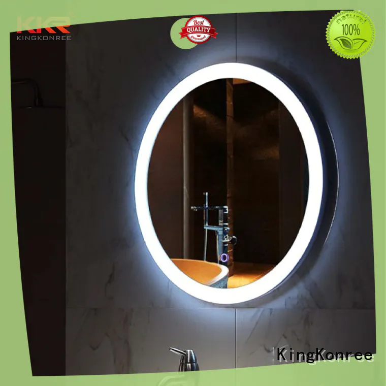 led light decorative bathroom mirrors corner for hotel KingKonree