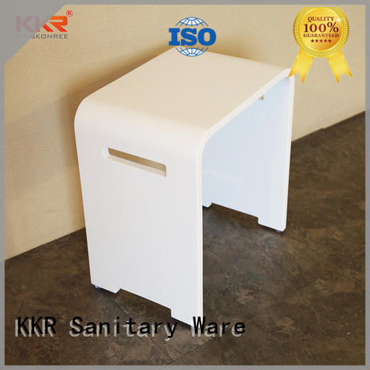 Hot Sales Solid Surface White Marble Bathroom Stool KKR-Stool-K