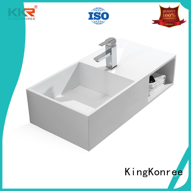 washing rectangular wall mounted basin brown for hotel KingKonree