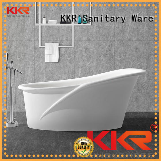 standing small afrtificial ellipse Solid Surface Freestanding Bathtub KingKonree Brand