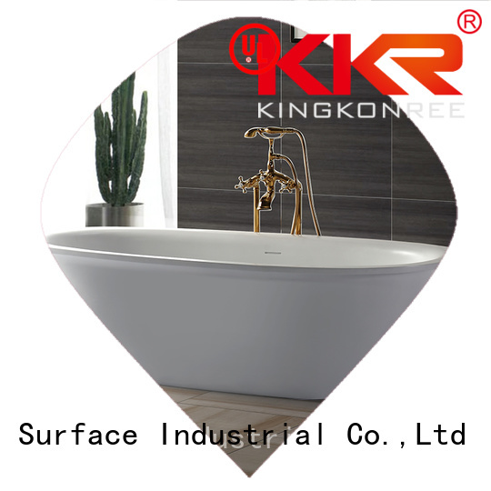 Custom stone solid surface bathtub stone resin soaking tub KingKonree
