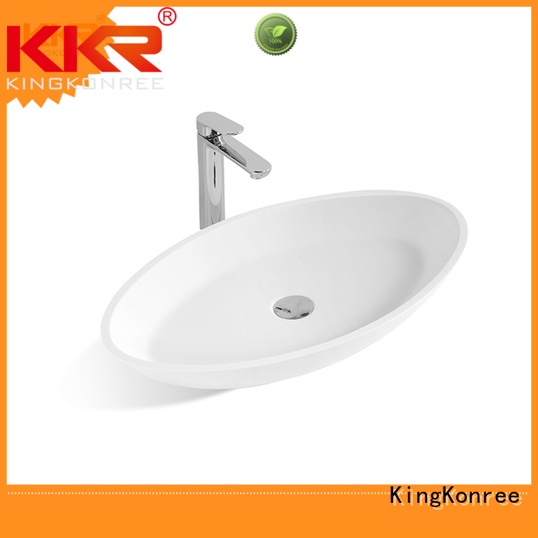 sanitary ware square above counter bathroom sink resin for home KingKonree
